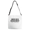 under new management just married Adjustable Strap Totes