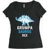 grumpa saurus rex Women's Triblend Scoop T-shirt