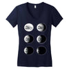 the phases of the moon of laika dog Women's V-Neck T-Shirt