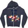 mama bear floral Zipper Hoodie