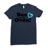 Bun in the Oven with Heart Baby Boy Ladies Fitted T-Shirt