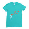 banksy headshot butterfly Ladies Fitted T-Shirt