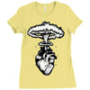 heart and nuclear explosion Ladies Fitted T-Shirt