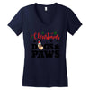 christmas dogs and paws Women's V-Neck T-Shirt