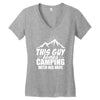Camper Couple Man White Women's V-Neck T-Shirt