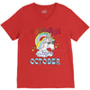 unicorns are born in october cute unicorn V-Neck Tee