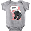 meh says honey badger Baby Onesie