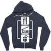 v2 eat sleep computer mouse Zipper Hoodie