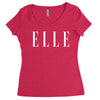 elle white logo Women's Triblend Scoop T-shirt
