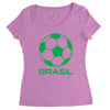 brasil sport soccer ball fun Women's Triblend Scoop T-shirt