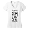 official t shirt red sleeping with sirens whole world lyrics all sizes Women's V-Neck T-Shirt