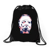 michael myers floral mask Drawstring Bags