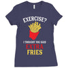Exercise Extra Fries Ladies Fitted T-Shirt