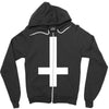 wasted youth inverted cross indie geek swag funny Zipper Hoodie