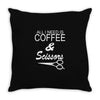 all i need is coffee sciossors Throw Pillow
