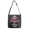zombie are people too Adjustable Strap Totes