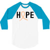 Hope Uterine Cancer Awareness 3/4 Sleeve Shirt