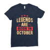 legends are born in october Ladies Fitted T-Shirt
