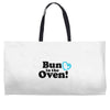 Bun in the Oven with Heart Baby Boy Weekender Totes