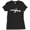 banksy style ak47 art   funny Ladies Fitted T-Shirt