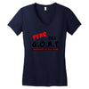 the goat white t shirt greatest of all time basketball baseball footba Women's V-Neck T-Shirt