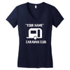 personalised your name caravan club funny gift Women's V-Neck T-Shirt