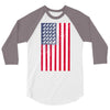 t-rex vintage american flag 3/4 Sleeve Shirt