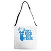 don't buck with texas funny Adjustable Strap Totes