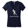 run for your life Women's V-Neck T-Shirt