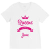 queens are born in june V-Neck Tee