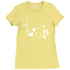 panda flat out with bamboo Ladies Fitted T-Shirt