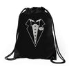 youth kids tuxedo Drawstring Bags