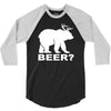 new bear deer beer funny 3/4 Sleeve Shirt