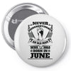 Never Underestimate Old Man Who Was Born June Pin-back button