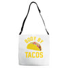 body by tacos funny Adjustable Strap Totes