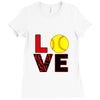 love softball Ladies Fitted T-Shirt