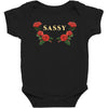 sassy with roses Baby Bodysuit
