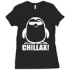 penguin chillax funny new Ladies Fitted T-Shirt
