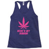 Support Breast Cancer Awareness With A Pink Cannabis Leaf Racerback Tank