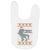 ugly dinosaur merry christmas Baby Bibs
