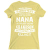 Super Cool Nana Of A Freaking Awesome Grandson Ladies Fitted T-Shirt