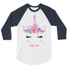 birthday unicorn family series mom 3/4 Sleeve Shirt