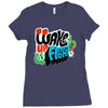 wake up and fight Ladies Fitted T-Shirt