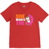 She Wants The D - Dunkin Donuts V-Neck Tee
