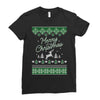 merry christmas ugly christmas sweater Ladies Fitted T-Shirt