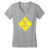 baby on board bumper sticker decal safety cute funny Women's V-Neck T-Shirt