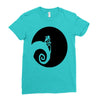 nightmare before christmas black logo Ladies Fitted T-Shirt