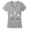 birthday unicorn family series mom Women's V-Neck T-Shirt
