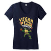 vegan pizza power Women's V-Neck T-Shirt