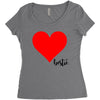 Besties Heart Family Matching Women's Triblend Scoop T-shirt
